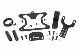 Jeep Wrangler JL License Plate Relocation Bracket - Rough Country - Rough Country, adjustable arm - Black - '21-'24 Jeep Wrangler JL License Plate Relocation Bracket - Rough Country - Rough Country, adjustable arm - Black - '21-'24